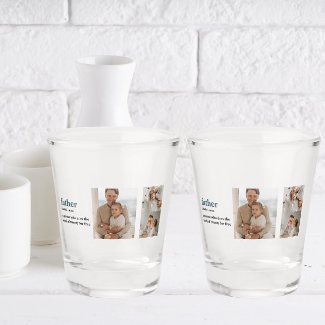 Modern Collage Foto Happy Vathers Day Gift Schnapsglas (Von Creator hochgeladen)