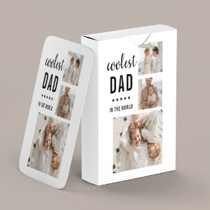 Modern Collage Foto Happy Vathers Day Gift Spielkarten