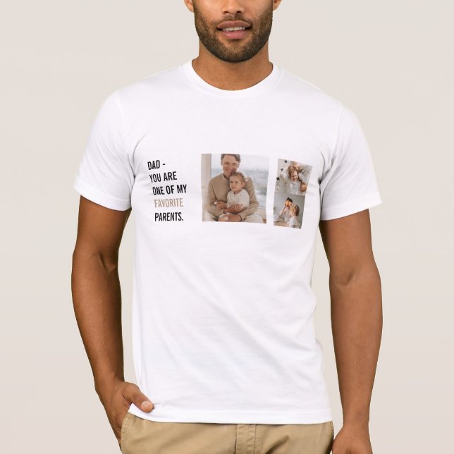 Modern Collage Foto & Happy Vathers Day Gift T-Shirt (Vorderseite)