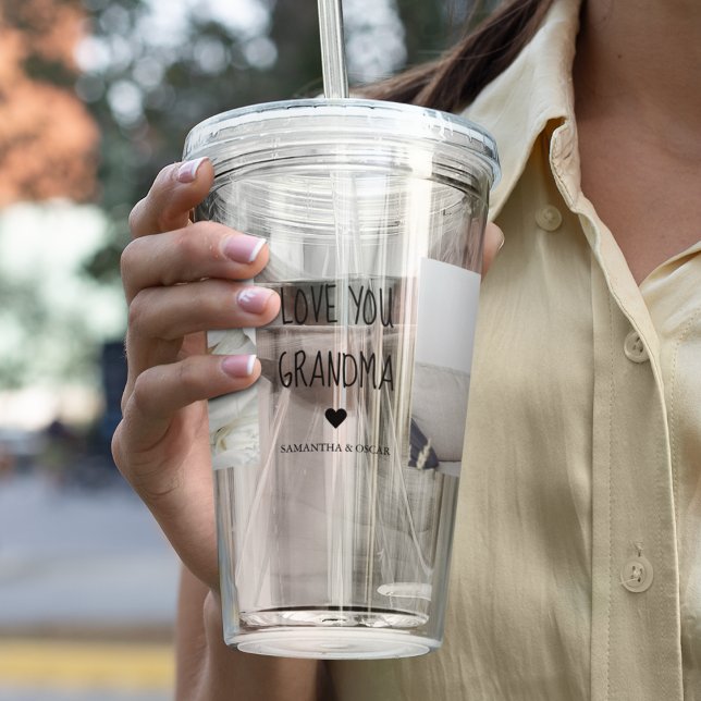 Modern Collage Foto Liebe Ihr Oma Bestes Geschenk Acryltrinkbecher (Von Creator hochgeladen)