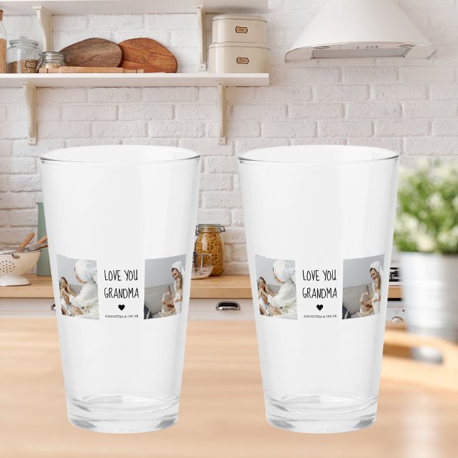 Modern Collage Foto Liebe Ihr Oma Bestes Geschenk Glas (Von Creator hochgeladen)