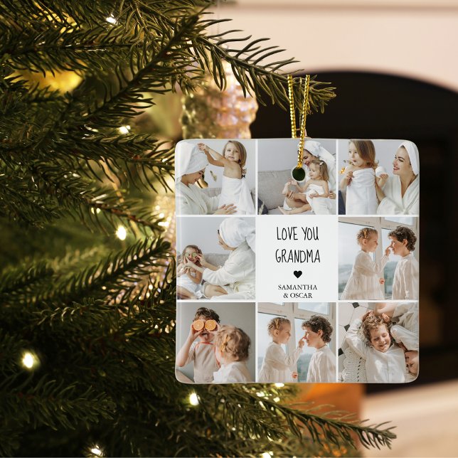 Modern Collage Foto Liebe Ihr Oma Bestes Geschenk Keramikornament (Von Creator hochgeladen)