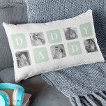 Modern Collage Foto Mint & Happy VathersDay-Gesche Lendenkissen<br><div class="desc">Was ein fröhliches Vatertagsgeschenk angeht, könnte eine moderne Collage Foto Minze eine großartige Option sein, wenn Ihr Vater gerne fotografiert oder ein besonderes Kunstinteresse hat. Sie könnten eine Auswahl von Fotos auswählen, die ihm wichtig sind, wie Familienportraits oder Bilder von denkwürdigen Reisen, und sie so ordnen, dass sie eine Geschichte...</div>