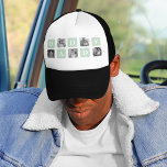 Modern Collage Foto Mint & Happy VathersDay-Gesche Truckerkappe<br><div class="desc">Was ein fröhliches Vatertagsgeschenk angeht, könnte eine moderne Collage Foto Minze eine großartige Option sein, wenn Ihr Vater gerne fotografiert oder ein besonderes Kunstinteresse hat. Sie könnten eine Auswahl von Fotos auswählen, die ihm wichtig sind, wie Familienportraits oder Bilder von denkwürdigen Reisen, und sie so ordnen, dass sie eine Geschichte...</div>