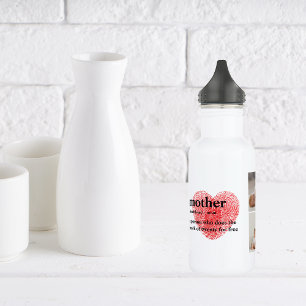 Modern Collage Foto & Red Heart Mother Gift Edelstahlflasche