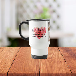 Modern Collage Foto & Red Heart Mother Gift Reisebecher