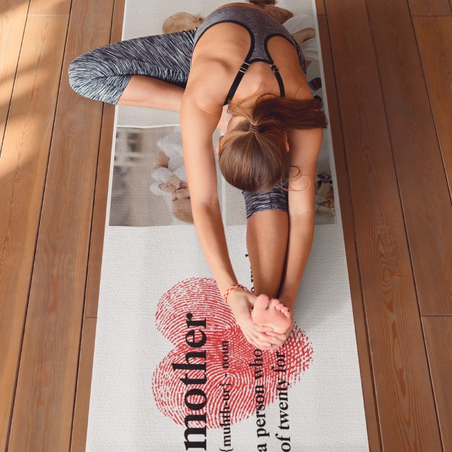 Modern Collage Foto & Red Heart Mother Gift Yogamatte (Von Creator hochgeladen)