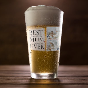 Modern Collage Foto von Pink Happy Mothers Day Glas