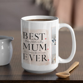 Modern Collage Foto von Pink Happy Mothers Day Kaffeetasse