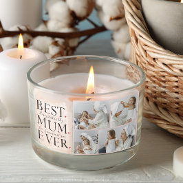 Modern Collage Foto von Pink Happy Mothers Day Rechteckiger Aufkleber