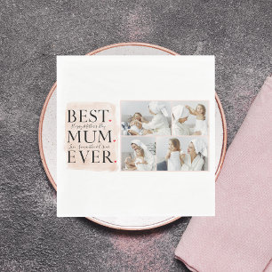 Modern Collage Foto von Pink Happy Mothers Day Serviette