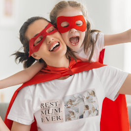 Modern Collage Foto von Pink Happy Mothers Day T-Shirt