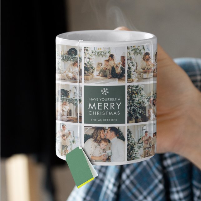 Modern Collage “Merry Christmas” Multi Photo  Kaffeetasse (Von Creator hochgeladen)