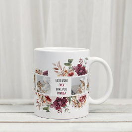 Modern Collage Photo Flowers Frame Best Mom Gift Kaffeetasse