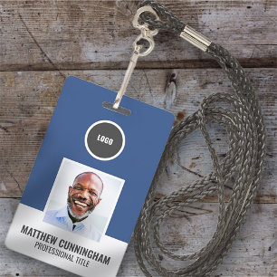 Modern Color Round Logo Employee Name Barcode Ausweis