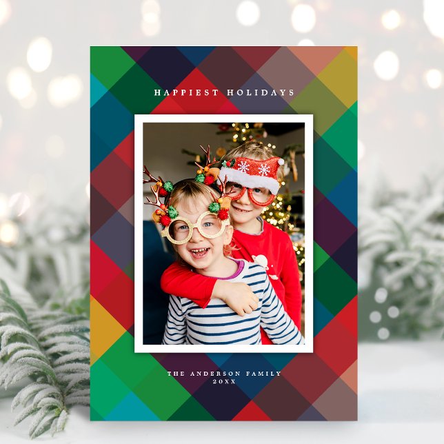 Modern Color Theory Holiday Photo Card Feiertagskarte (Von Creator hochgeladen)