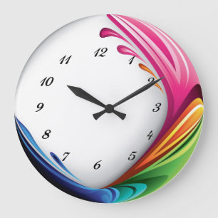 Modern Color Wave Wall Clock Große Wanduhr