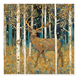 Modern Colorado Aspens Mountain Deer Fotodruck