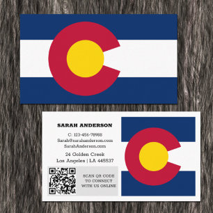 Modern Colorado Business Card, Colorado Flag / USA Visitenkarte