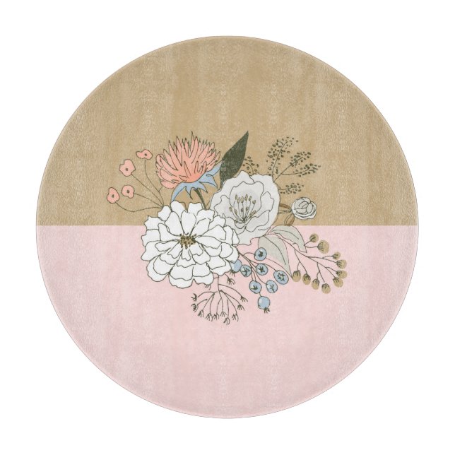 Modern Colorblock Bouquet Schneidebrett (Vorderseite)