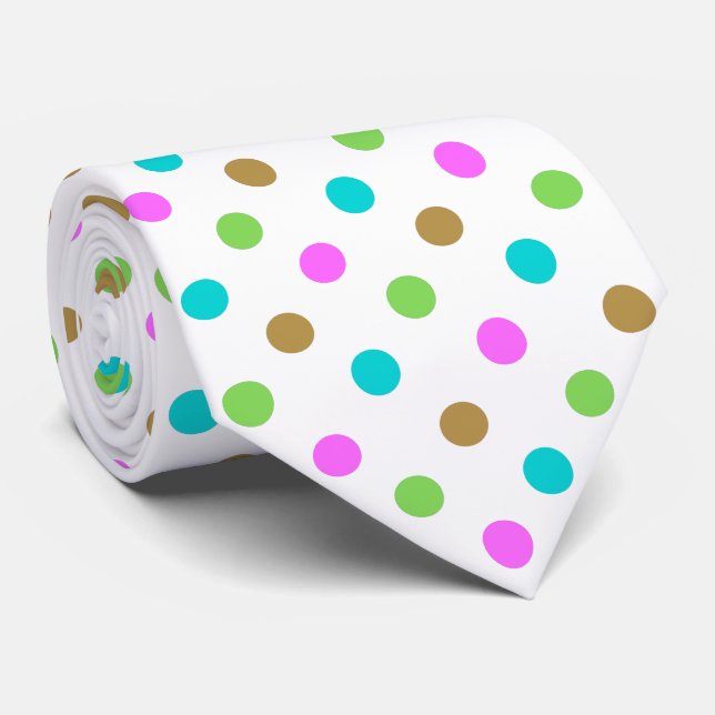 Modern Colorful Chic Polka Dots Krawatte (Gerollt)