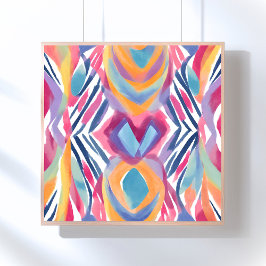 Modern Colorful Contemporary | Watercolor Bright Poster