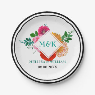Modern Colorful Floral Illustration Wedding Design Pappteller