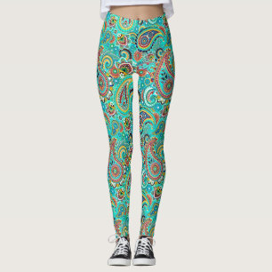 Modern Colorful Paisley Leggings