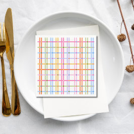 Modern Colorful Plaid Baby Shower Theme Serviette