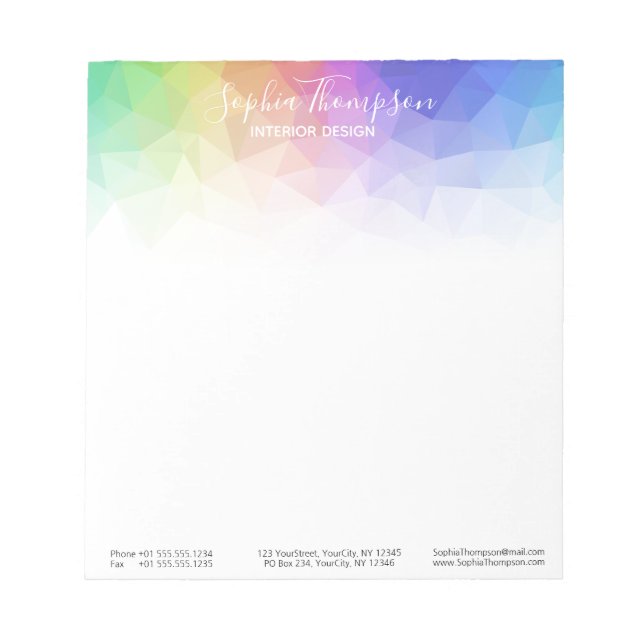 Modern Colorful Rainbow Polygonal - Notepad Notizblock (Vorderseite)