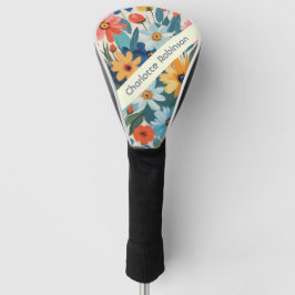 Modern Colorful Spring Garden Flowers Personalized Golf Headcover
