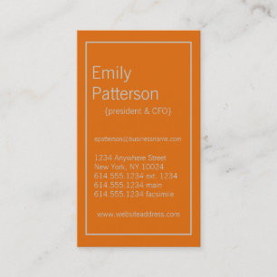 Modern Colors Light Gray & Orange 2 Business Card Visitenkarte