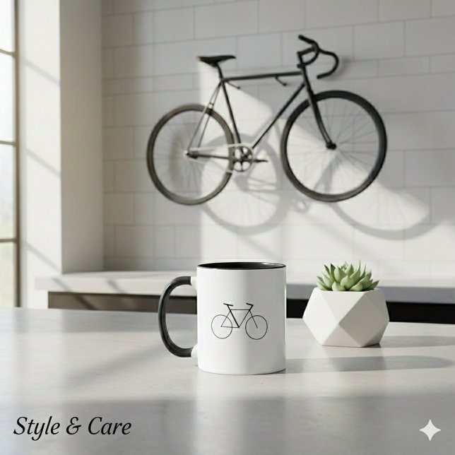 Modern Combo Mug with Clean Bicycle Design Tasse (Modern Combo Mug with Clean Bicycle Design)