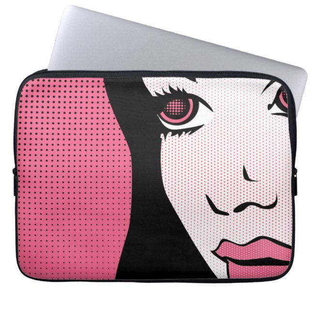 Modern Comic Book Pop Art of Woman's Face Laptopschutzhülle (Vorderseite)