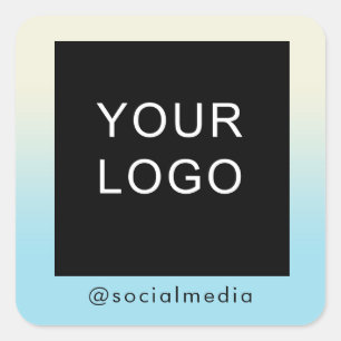 Modern Company Business Logo Social Media Ombre Quadratischer Aufkleber