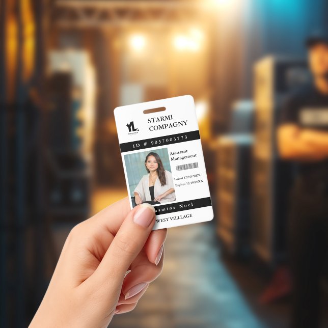 Modern Company Employee Photo Logo Name Ausweis (Konzert)