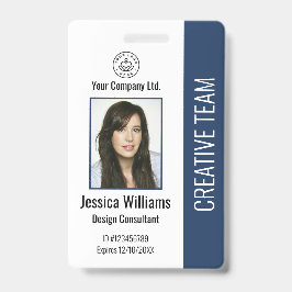 Modern Company Logo Foto Blue Employee ID Ausweis
