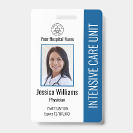 Modern Company Logo Foto Blue Employee ID Ausweis