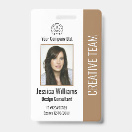 Modern Company Logo Foto Brown Employee ID Abzeich Ausweis