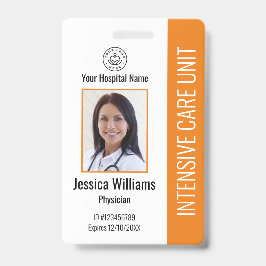 Modern Company Logo Foto Orange Employee ID Ausweis