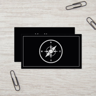 Modern Compass Gold Nautical Business Card Visitenkarte