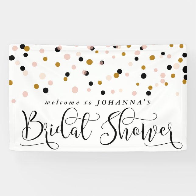 Modern Confetti Dots Brautparty Banner (Horizontal)