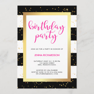 Modern Confetti | Einladung zur Geburtstagspartei