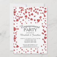 Modern Confetti Herzbezug Party Einladung