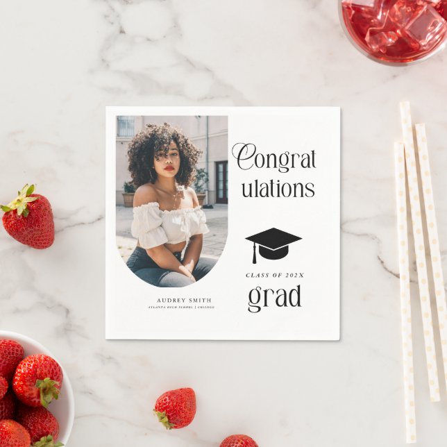 Modern Congratulations Grad Photo Graduation Arch Serviette (Beispiel)