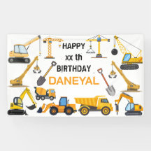 Modern Construction Simple Kid's Birthday