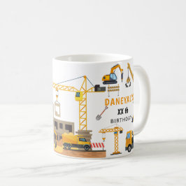Modern Construction Simple Kid's Birthday Kaffeetasse