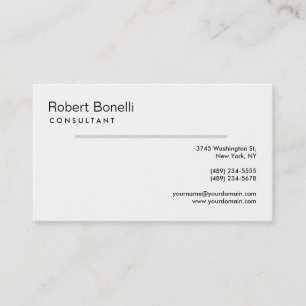 Modern Consultant Business Card für White Gray Lin Visitenkarte