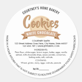 Modern Cookies Label Cottage Bakery Packaging Runder Aufkleber