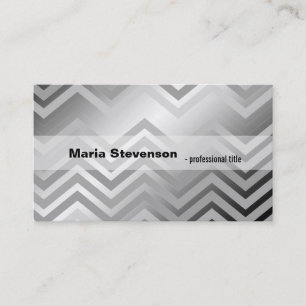 Modern, cool, elegant silberner Chevron profession Visitenkarte